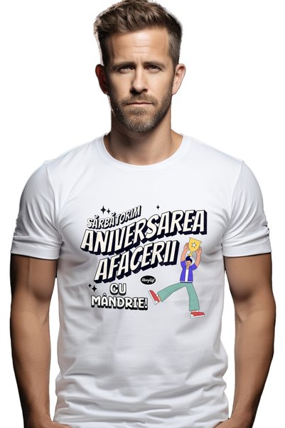 StoryGift Romania Tricou Barbati Sarbatorim Aniversarea Afacerii Cu Mandrie, ...