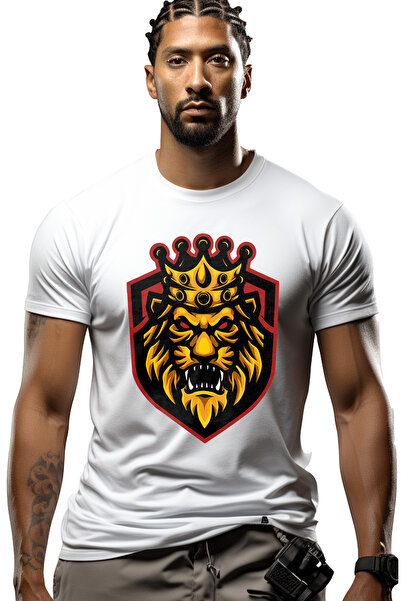 StoryGift Romania Men's T-Shirt With Emblem, Lion, King, Crown, With Print On...
