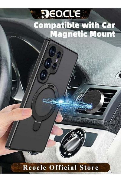 REOCLE Magnetic Phone Case Double-Sided Protection Metal Frame Phone Case for Samsung S22 Ultra