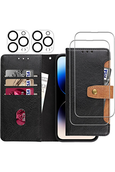 Gimane Set huse cu clapă, 2 folii de protecție pentru cameră și 2 folii de pr...