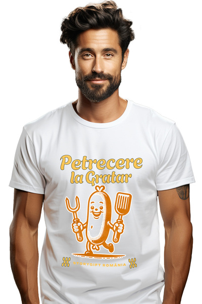 StoryGift Romania Tricou Barbati Petrecere La Grătar Carnacior Fericit Relaxa...