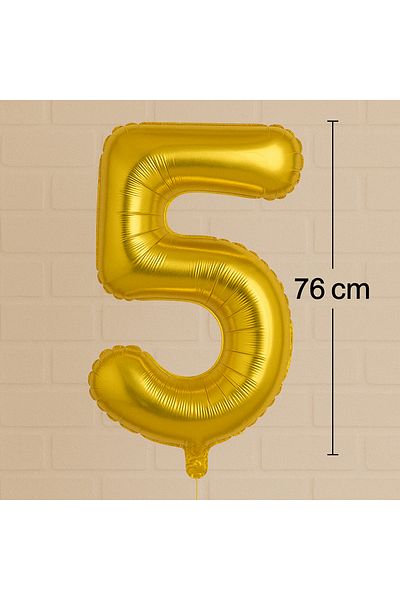 Ege Pastacılık 5 Years Old Gold Foil Balloon 76 cm - Large Size