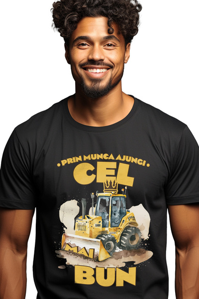 StoryGift Romania Men's T-Shirt Motivational Text Through Work You Become the...