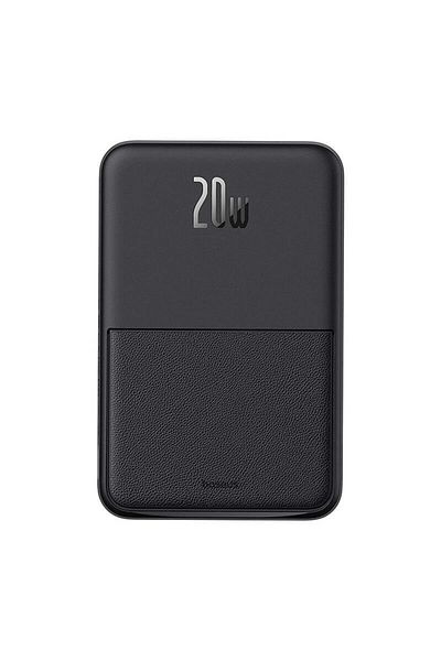 Baseus External Battery, Baseus, Magnetic, USB-C, 5000mAh, 20W, Cable Type-C, 3A, 30cm, Magnetic, Black