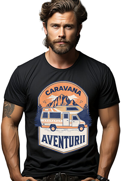 StoryGift Romania Tricou Barbati Caravana Aventurii Calatorie In Familie Munt...