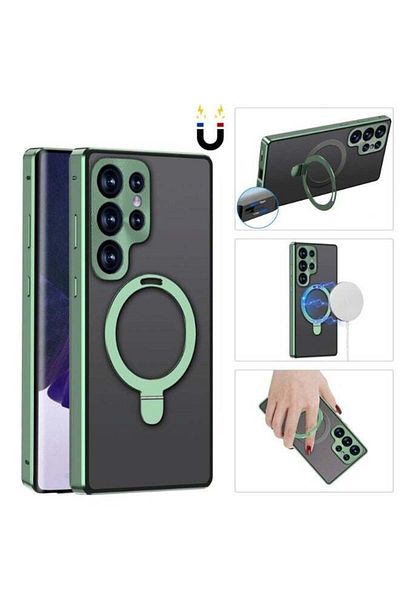 REOCLE Phone Case with Yellowing Resistant Protection Magnetic Magsafe Metal Case for Samsung S22 Ultra