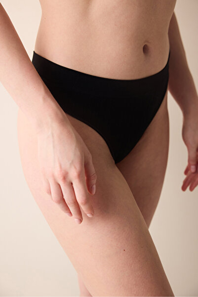 Penti Seamless Dikişsiz Siyah Tanga Külot