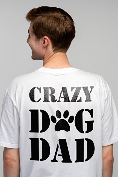 StoryGift Romania Men's T-Shirt For A Dog Loving Dad With The Message In English "crazy Dog Dad" - Nebstg