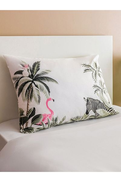 LC Waikiki Duvet Cover Lcw Home Mixed Flamingo Printed Ranforce Single Duvet Cover Set