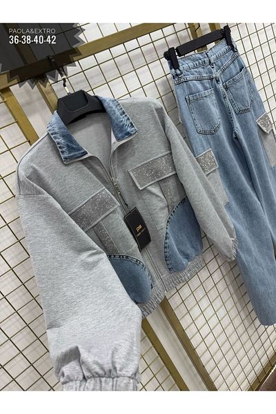 Zen Gray-42 Tracksuit Denim Set