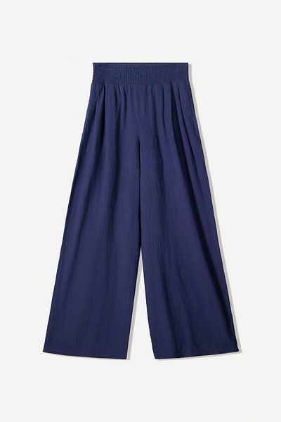 Bershka Wide-leg Rustic Trousers With Darts