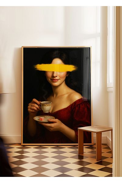ARTHOUSECOLLECTIVE Αφίσα πορτρέτου μπαρόκ περιόδου - Εκλεκτική αφίσα τουρκικού καφέ - Αφίσα χωρίς πλαίσιο σε μεγέθη ζωγραφικής