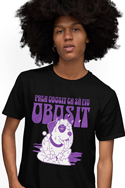 StoryGift Romania Tricou Barbati Caine Mesaj Haios Prea Obosit Sa Fiu Obosit,...
