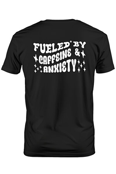 StoryGift Romania Tricou Barbati Cu Mesajul "alimentat Cu Cafeina Si Anxietat...