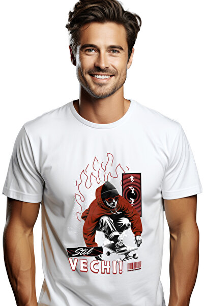 StoryGift Romania Tricou Barbati Baiat Gangster Pe Skateboard Text Stil Vechi...