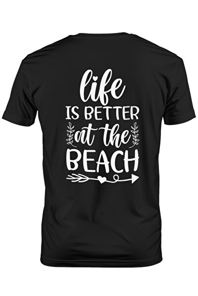 StoryGift Romania Tricou Barbati Cu Mesajul "life Is Better At The Beach" - V...