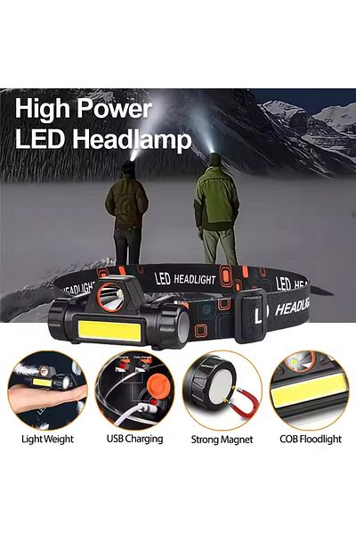 Choice Headlight Led Headlamp Usb Charging Flashlight Long Battery Life And Strong Light Outdoor Headlight