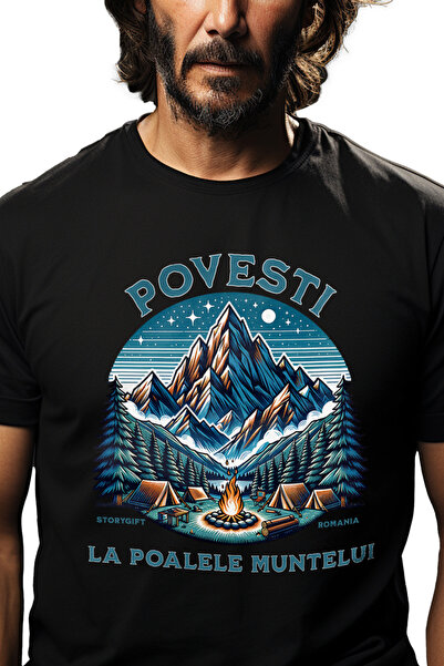 StoryGift Romania Men's T-Shirt Stories at the Foot of the Mountain Campfire ...