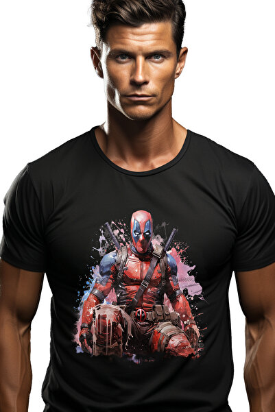 StoryGift Romania Tricou Barbati Cu Deadpool, Sabii, Marvel, Personaj, Wade W...