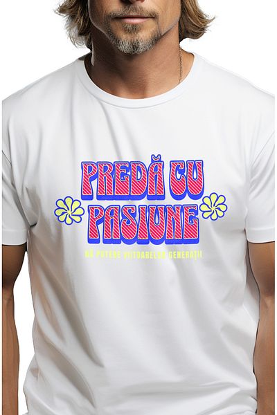 StoryGift Romania Men's T-Shirt Teach With Passion For The Next Generations Children With Print On The Front, 10 Stg