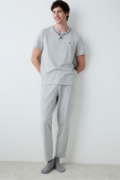 Penti Graues Sternengraues Pyjama-Set