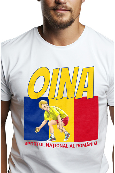 StoryGift Romania Tricou Barbati Copil Jucand Oina Drapel Romania Sport Natio...