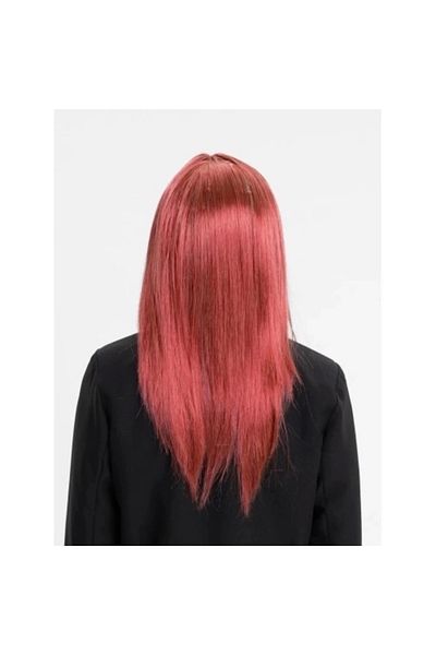 PRATİKOBA Red Color Straight Cut Wig