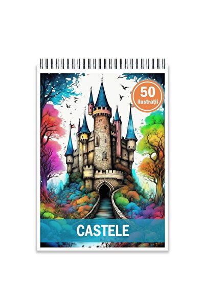 Legendary Gifts Carte de colorat, 50 de ilustrații, castele, 106 pagini