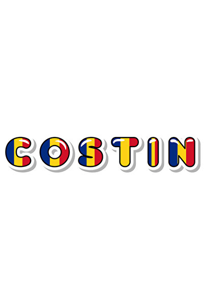 StoryGift Romania Sticker Adeziv 90CM Cu Numele Costin, Romania, Suporter, St...