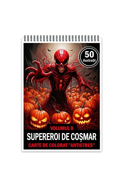 Legendary Gifts Carte de colorat antistres, 50 de ilustrații Supereroi de coș...