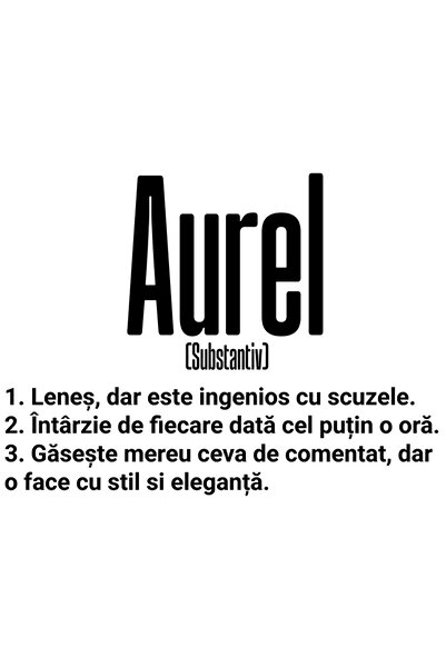 StoryGift Romania Sticker Eticheta 50CM Cu Numele Aurel, Amuzant, Lenes, Haio...