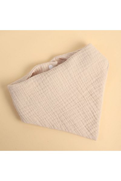 Flippy Triangular Bib, Flippy, Cotton, for Children 0-12 Months, 33x32 cm, Water Resistant, Cream