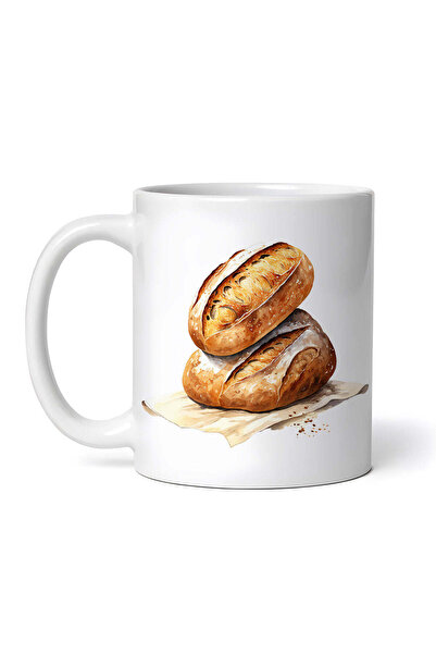 OEM Cană albă personalizată, Pâine rotundă și pâine coaptă, INOVATIX®. 330ml