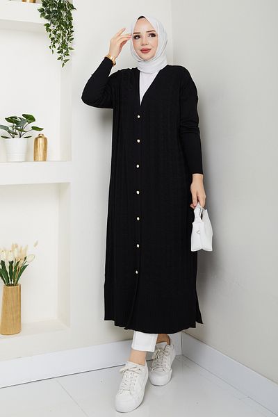 Pamuk Butik Women's Crowbar Patterned Mercerized Knitwear Cardigan