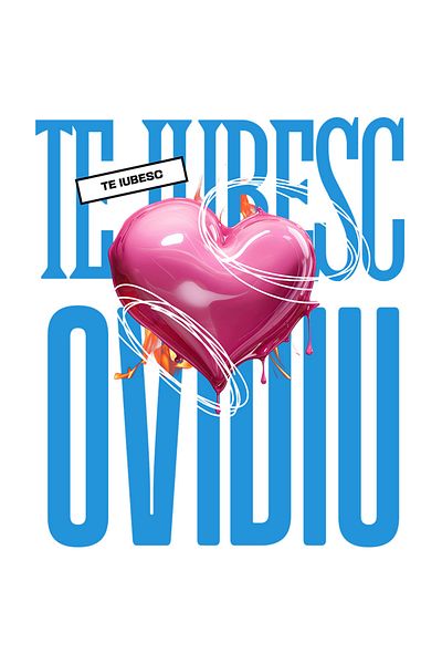 StoryGift Romania Sticker Eticheta 50CM Te Iubesc Ovidiu, Dragoste, Inima, Iubire, Sfantul Valentin, Dragobete,