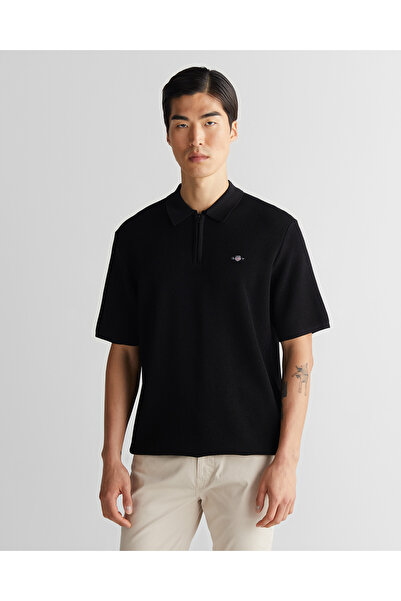 Gant Erkek Siyah Regular Fit Triko Polo