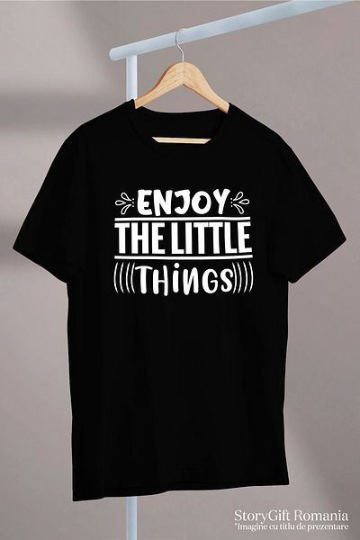 StoryGift Romania Men's T-shirt for those who enjoy the little things with print on the front, 100% STG