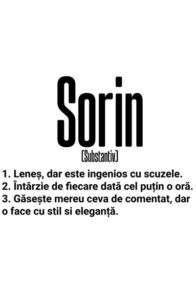 StoryGift Romania Sticker Eticheta 50CM Cu Numele Sorin, Amuzant, Lenes, Haio...