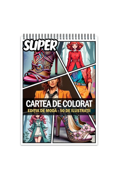 Legendary Gifts Super carte de colorat, 50 de ilustrații - Ediție de modă, Format: A4,