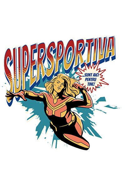 StoryGift Romania Sticker Autocolant 70CM Super Sportiva, SuperErou Sunt Aici...