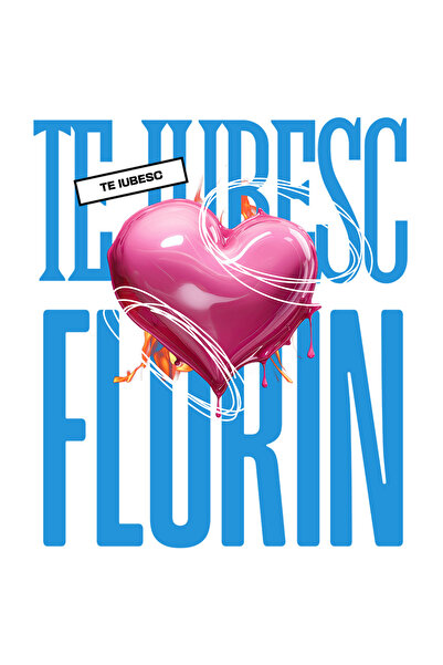 StoryGift Romania Sticker Autocolant 70CM Te Iubesc Florin, Dragoste, Inima, ...