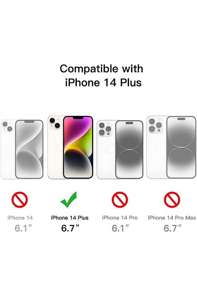 JETech ultra-thin protective case for iPhone 14 Plus, polycarbonate, black, 6.7 inches