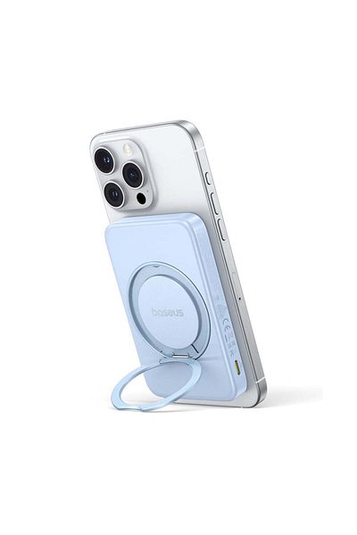 Baseus Baterie externă, încărcare rapidă, magnetică, tip C, Qi2, 20W, 5000mAh, cablu tip C, PicoGo, albastru