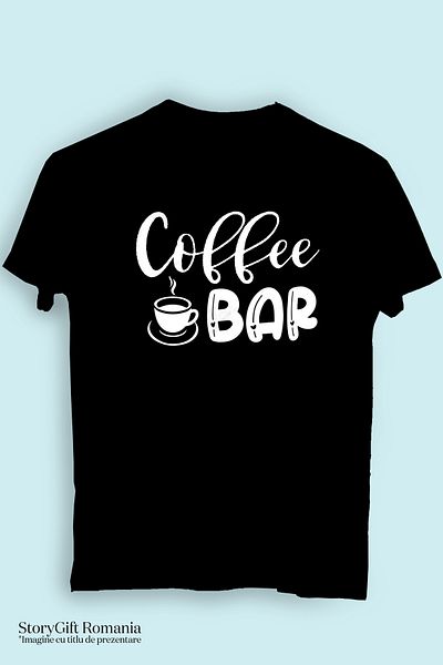 StoryGift Romania Men's T-shirt for those who frequent cafes - coffee with print on the back, 100%