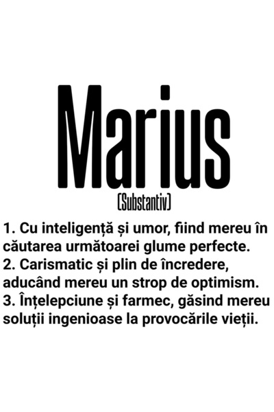 StoryGift Romania Sticker Eticheta 50CM Cu Numele Marius, Inteligenta, Umor, ...