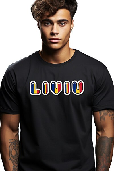 StoryGift Romania Tricou Barbati Cu Numele Liviu, Romania, Suporter, Steagul ...