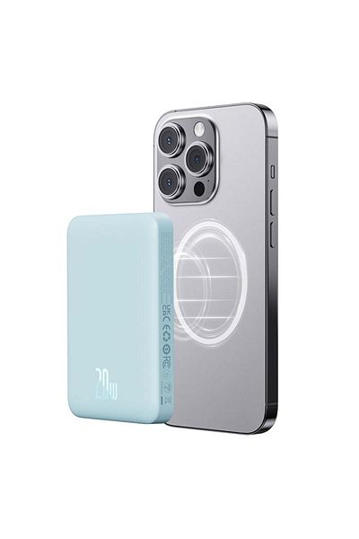 Baseus External Battery, Magnetic, Fast Charging, MagSafe, USB-C, 10000mAh, 20W, Magnetic Mini, Blue
