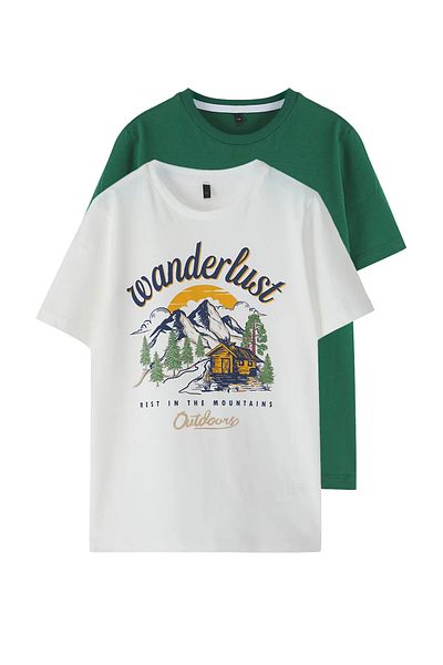 Pollito Unisex Children's Basic 100% Cotton 2-Piece Combination T-Shirt