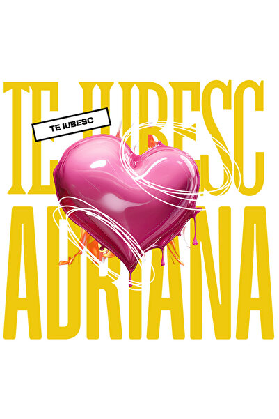 StoryGift Romania Sticker Autocolant 70CM Te Iubesc Adriana, Dragoste, Inima,...