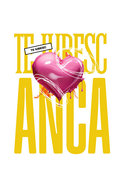 StoryGift Romania Sticker Adeziv 90CM Te Iubesc Anca, Dragoste, Inima, Iubire...